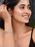 Silver Plated AD Studded Minimal Charms kada bracelet