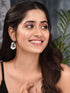 Silver Oxidised Leaf Shaped Drop Earrings