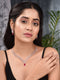 Rose Gold Plated Red AD Studded Statement Necklace Jewellery Set