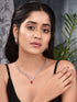 Rose Gold Plated Red AD Studded Statement Necklace Jewellery Set