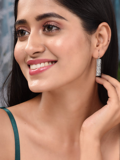Silver Toned Combo Of 2 Quirky Oxidised Earrings