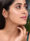 Women GoldPlated Red Square Studs Earrings