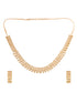 Gold Plated white AD Studded fancy Choker Necklace and Earrings Set