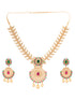 Gold Plated Multi AD & Pearl Studded Chandbali Pendant Neclace Earrings Set