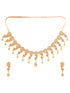 Gold Plated white AD Studded Stylish Choker Necklace dropdown Earrings Set