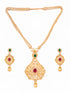 Gold Plated Multi AD & Pearl Studded Hand Crafted Traditional Pendant Necklace Earrings Set