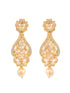 Gold Plated White AD and Pearl studded Antique Pendant Necklace Black Beads Pearl Mala and Earrings