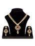Gold Plated AD and Pearl Studded Traditional Pendant White Pearl Mala and Earrings