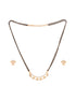 Gold Plated Black Beads AD Studded Mangalsutra Pendant Earrings Set