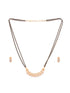 Gold Plated Black beads AD Studded Contemporary Mangalsutra Pendant and Earrings Set