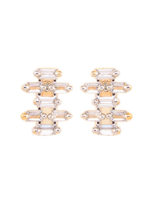 Gold Plated AD Studded Elegant Mangalsutra Pendant Earrings Set