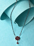 Red Silver Plated AD Studded Minimal Mangalsutra