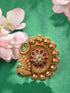 Women Red & GoldPlated AD Peacock Statement Adjustable Finger Ring