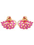 Gold Plated Swan studs Red AD encrusted Earrings