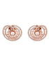 Rose Gold plated AD & Pearl studded Statement Floral Small Stud Earrings
