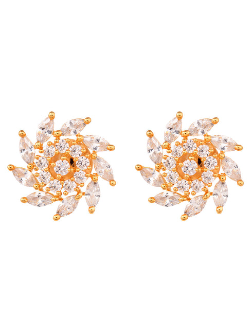Gold plated AD studded Sparkling star Stud Earrings