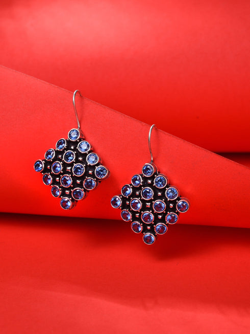 Blue Contemporary Drop Earrings