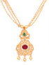 Gold Plated Multi AD studded traditional Necklace Earrings