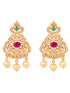 Gold Plated Multi AD studded traditional Necklace Earrings