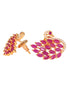 Gold Plated Swan studs Red AD encrusted Earrings