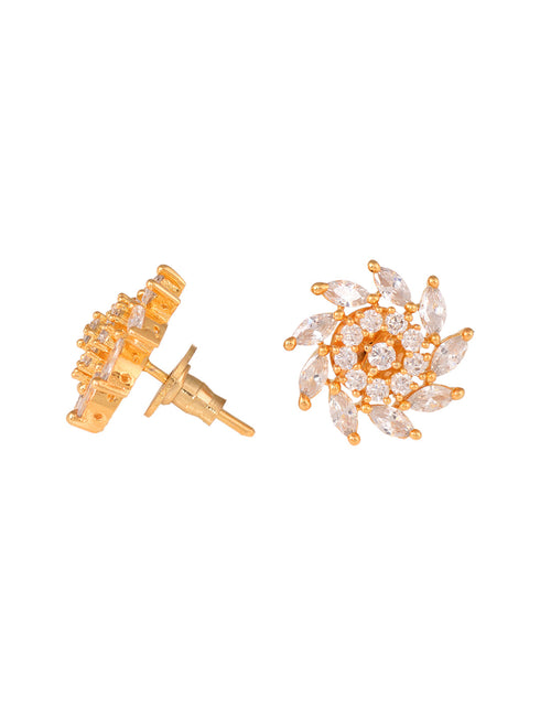 Gold plated AD studded Sparkling star Stud Earrings