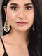Gold Plated Contemporary Chandbali AD Studded Pearl Drop Earrings