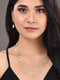 White Pearls Multi Layered Elegant Mala Jewellery Set Dropdown Earrings