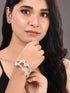 Set Of 2 Dua Toned Gold Plated Whitee AD Studded Handcrafted Leafy Design Bangles