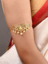 Gold Plated White AD Studded Temple Motif Armlet Bracelet