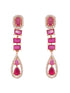Rose Gold Toned Ruby Pink AD Studded Minimal Necklace Jewellery Set