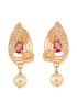 Gold Plated Ruby Studded Floral Locket jewellery Set
