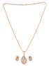 Rose Gold Plated AD Studded Locket jewellery Set