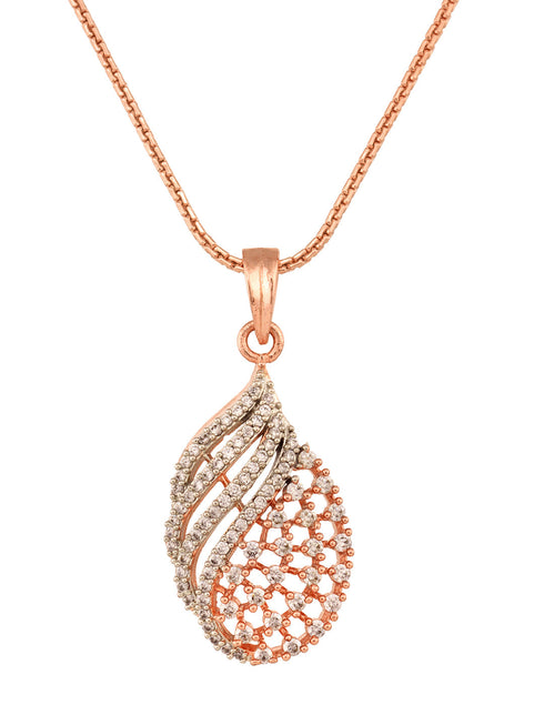 Rose Gold Plated AD Studded Locket jewellery Set