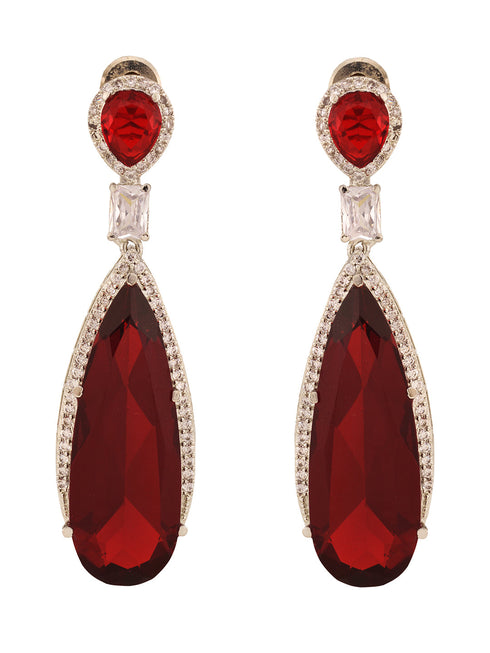 Red Contemporary Drop Earrings