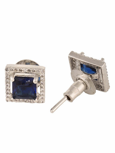 Blue Square Studs Earrings