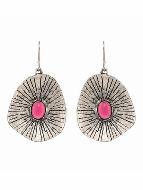 Silver Oxidised Leaf Shaped Drop Earrings