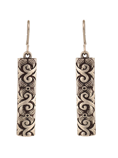 Siver Oxidised Combo Of 2 Minimal Earring