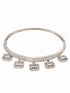 Silver Plated AD Studded Minimal Charms kada bracelet