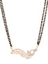 Gold Plated Black & White AD Studded & Beaded Mangalsutra Earrings