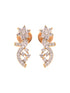 Gold Plated Black & White AD Studded & Beaded Mangalsutra Earrings