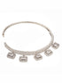Silver Plated AD Studded Minimal Charms kada bracelet