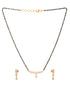 Gold Plated Black & White AD Studded & Beaded Mangalsutra Earrings