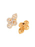Gold Plated Black & White AD Studded & Beaded Mangalsutra Earrings