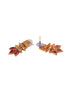Gold Plated Red stone studded Handcrafted Leaf design Temple Jewellery Set