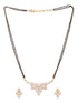 Gold Plated Black & White AD Studded & Beaded Mangalsutra Earrings