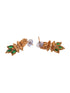 Gold Plated Green stone studded Handcrafted Leaf design Temple Jewellery Set