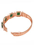 Rose Gold Plated Green Emerald Studded Statement Bracelet