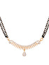 Gold Plated Black & White AD Studded & Beaded Mangalsutra Earrings