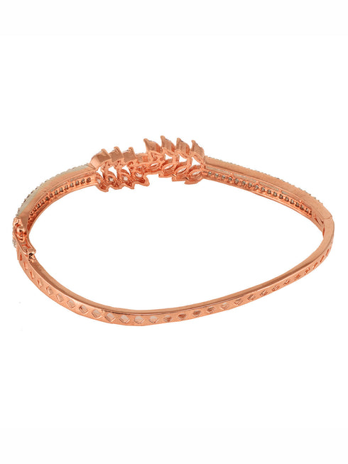 Rose Gold Plated Marquis AD Studded Kada Bracelet