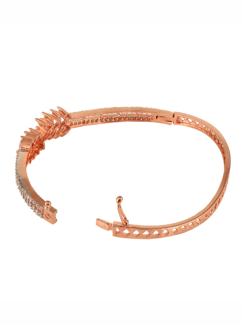 Rose Gold Plated Marquis AD Studded Kada Bracelet